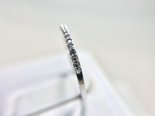 10k White Gold Designer Signed Natural Round Diamond Wedding Band Stack Ring - Picture 3 of 6