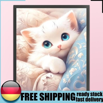 Full Embroidery Eco-cotton Thread 11CT Printed Cat Cross Stitch Artwork 40x50cm