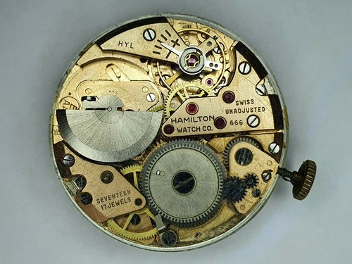 Hamilton micro rotore orologio movimento completo Hamilton cal 666 - Foto 4 di 4