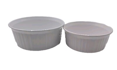 Vintage Corning Ware French White Casserole F-5-B F-1-B No Lid 