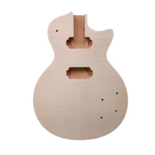Unfinished Guitar Body One Piece Flame Maple Veneer Mahogany Set in Replacement