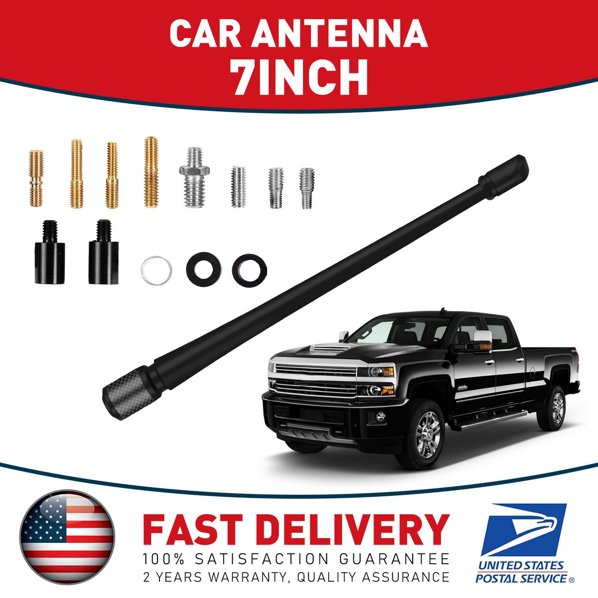 Antenna Aereo AM/FM Sostitutiva Nera 7 Pollici Per Toyota Pickup