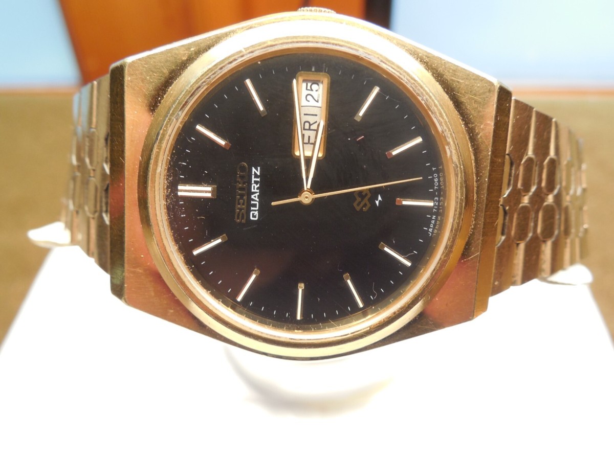 VINTAGE,SEIKO,,QUARTZ, WATCH #7N43-9070.,MANS/UNISEX,BLACK 