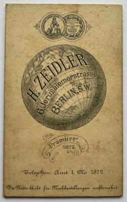 orig. CDV Foto Fotografie Bild alt Herr Mann Mode um 1890 Zeidler Berlin