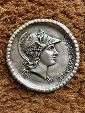 - Silver metal medal "Temple of Minerva Medica - Affer" Lorioli