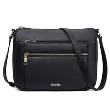 Crossbody Bags for , Leather Cross body Purse With Adjustable Strap Black, R...