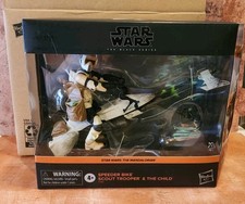 Star Wars Black Series SPEEDER BIKE SCOUT TROOPER & THE CHILD 6  Scale Figures