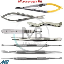 Microsurgery Kit Castroviejo Needle Holder Noyes Scissors Periosteal Elevators