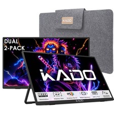 Dual Portable Monitor Setup - 2-Pack 15.6'' FHD 1080p Triple Monitor Extender...