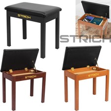 STRICH Piano Keyboard Bench with Storage Padded Seat Wooden Bookcase Stool Chair