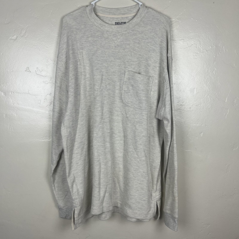 Duluth Trading Men's Burly Thermal Henley Shirt Standard Fit Waffle Knit Large