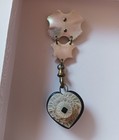Antique Victorian Black Jet Mother of Pearl Heart Mourning Pin See Description — photo 3
