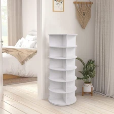6 Tier Rotating Shoe Rack Tower, Free Standing 360° Shoe organizer Lazy Susan