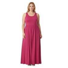 Ava & Viv Pink Maxi Dress 3X Sleeveless Tiered Knit Summer Beach Boho Casual