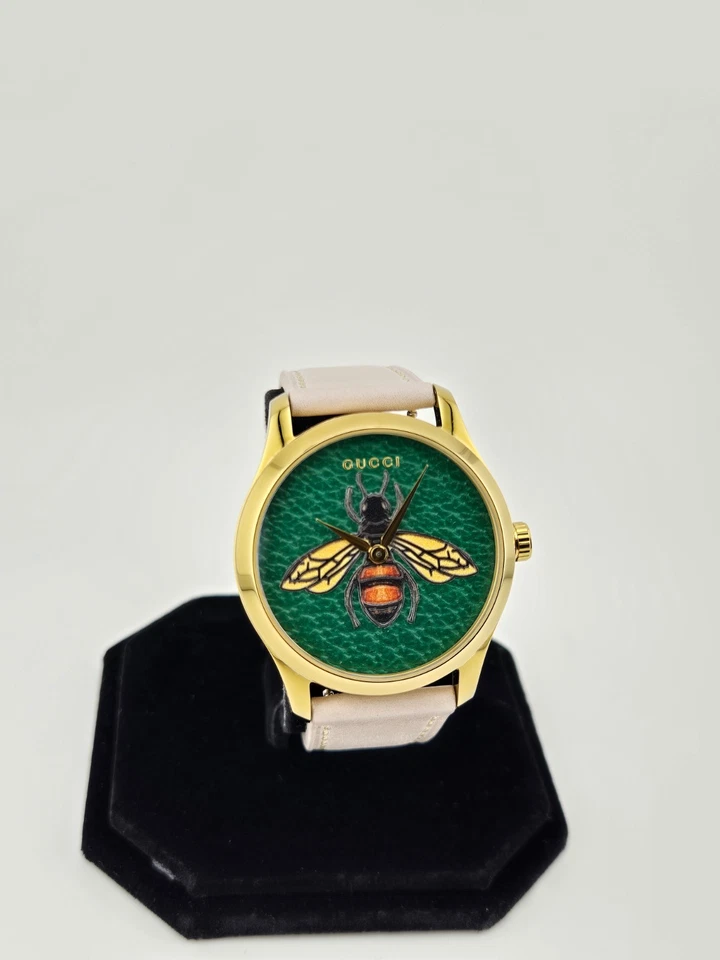 Reloj Gucci G-Timeless para mujer esfera verde esmeralda correa de cuero - YA1264065 Foto 2 de 4