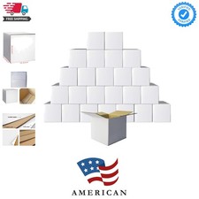 Shipping Boxes 4x4x4 White Cardboard Box Kraft Corrugated Small Mailing Boxes...