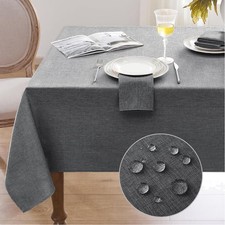 Tischdecke  abwaschbar Leinenoptik 240x140cm Camping Garten