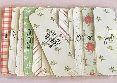 Handmade Double-Sided Laminated CHRISTMAS Bookmarks - Vertical Message