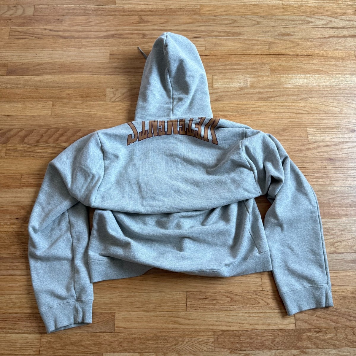 VETEMENTS AW18 Misplaced Grey Heavyweight Hoodie Medium | eBay