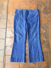 Vintage 70s Wrangler Flare Jeans Men 37x27 Bell Bottom Boot Cut Talon Zipper
