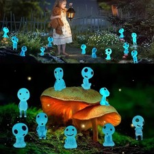 10 Pcs Glow In The Dark Alien Figure Fairy Garden Ghost Decor for Yard Landscape