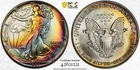 MONSTER RAINBOW TONED - 1oz 1987 $1 Silver Eagle┃PCGS MS68 WOW