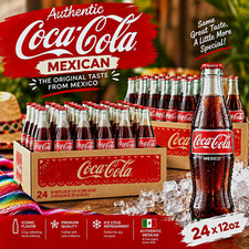 Coca-cola Authentic Mexican Cola Soft Drink 24-pack 12 Fl Oz Glass Bottles Soda