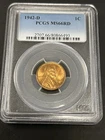 1942 D Lincoln Wheat Cent - MS 66 RD - PCGS