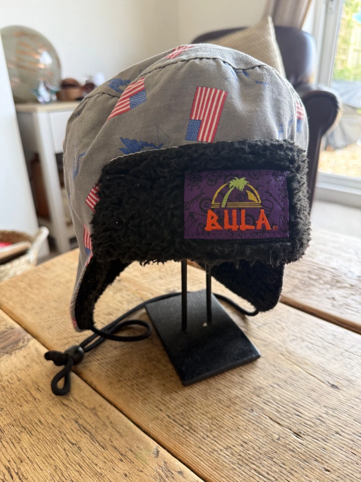 Vintage 80s BULA Canvas Hat Fleece Lined Ear Flaps Trapper Skate USA Snowboard