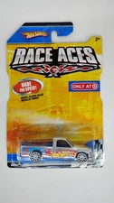 2008 Hot Wheels Target Exclusive Race Aces CHEVY 1500 Chrome w/White 10 Spokes