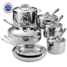 Tramontina Signature Tri Ply Clad Stainless Steel 12 Piece Cookware Set