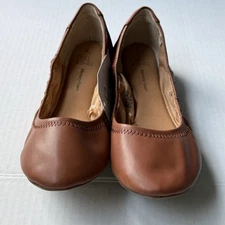 Time And Tru Scrunch Ballet Flats Shoes Women’s Size 7 Brown Slip On New 