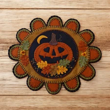 Pre-Washed Wool Blend Felt Penny Rug Kit - Falling In Love - Candle Mat Kit