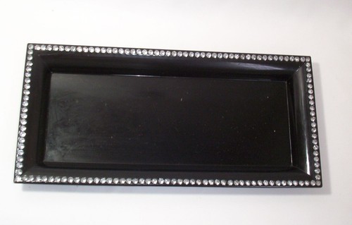Juego de servir cóctel retro bandeja de corte de estrás de plástico y 4 piezas. Juego para 2 - Imagen 4 de 12