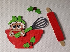 Baking Spirits Bright Ginger In Bowl Set. Scrapbook, Card Making Paper Piecing