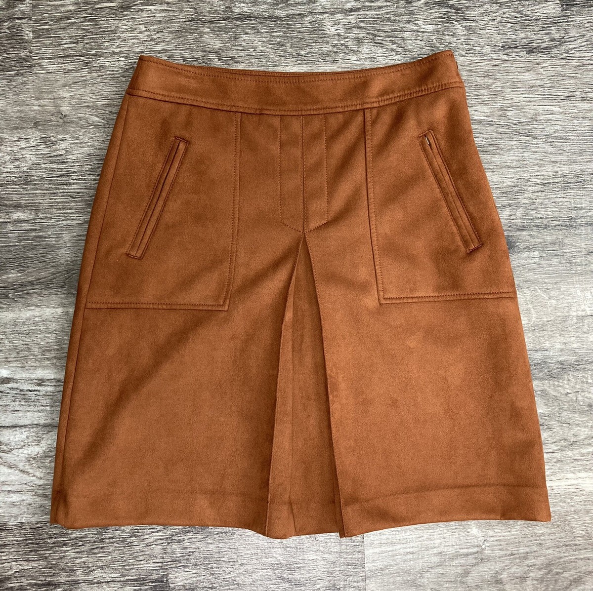 Loft Pleated Skirt Women's Size Short Mini Brown Lined