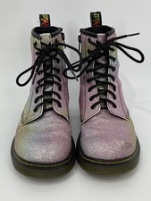 Dr Martens Rainbow Glitter Lace-Up Boots Women's Size 6