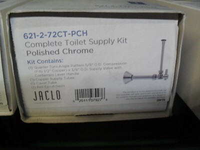 Jaclo 621-2-72CT-PCH 5/8''OD x 3/8'' Od QT Angle Valve Toilet supply Chrome