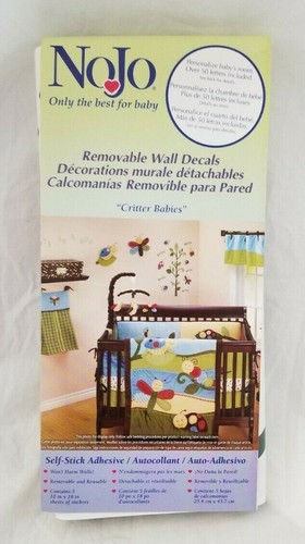 NoJo Critter Babies 2 pc Wall Decor & 5 Sheets of Wall Decals Set NIP - Picture 7 of 12