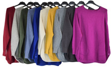 Ladies Italian lagenlook Super Soft Side Button Detail Jumper with Pockets.