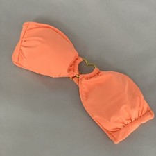 Victoria’s Secret Neon Orange Strapless Bikini Top Gold Heart - Size XS - New