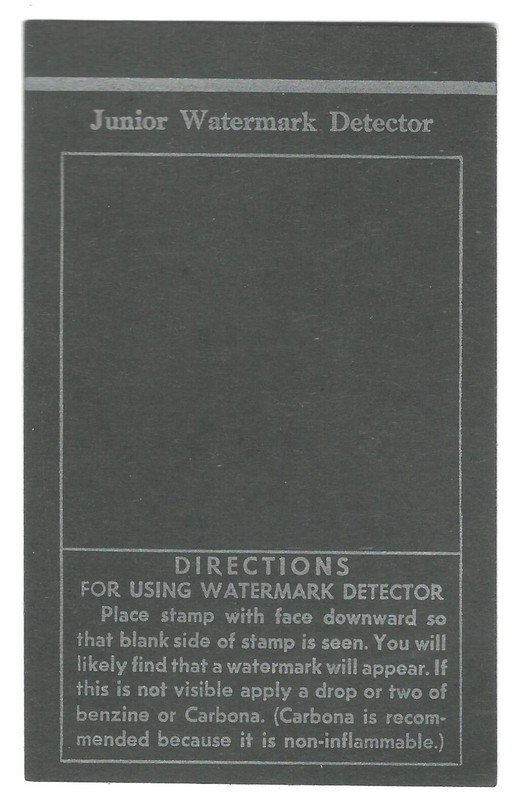 JUNIOR WATERMARK DETECTOR with Printed Directions - Carbona or Benzine