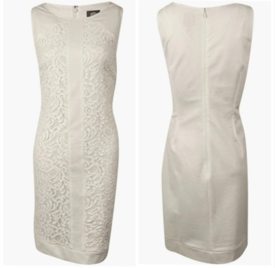 Vince Camuto White Lace Sleeveless Shift Dress size 10 | eBay