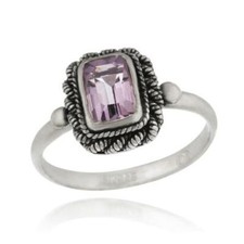 925 Silver Amethyst Ring Size 6