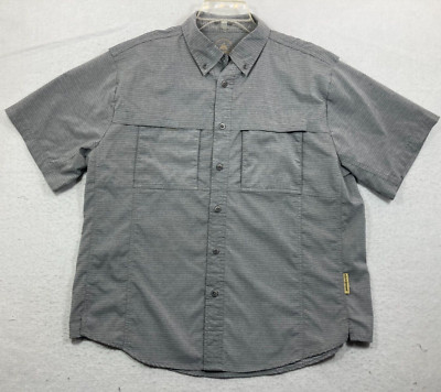 Excurzion Shirt Mens Large Vented Fishing Hiking Snap Front Pockets