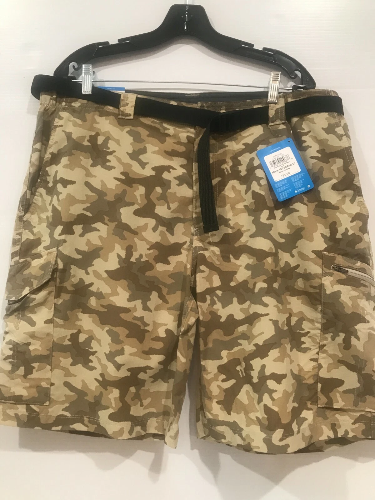 Columbia Men's Omni Shade Silver Ridge Lightweight Camo Cargo Shorts 40