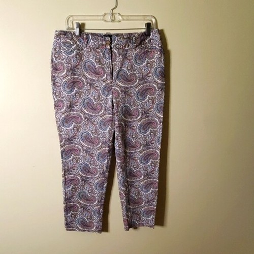 Talbots The Perfect Crop Paisley Print 