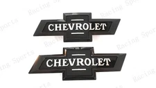 Custom Front Rear Gloss Black Chrome Heritage Bowtie Emblems Silverado Colorado