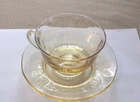 FAIRFAX 3  Cup and saucer sets Topaz color Beautiful Vintage glass FREE SHIP