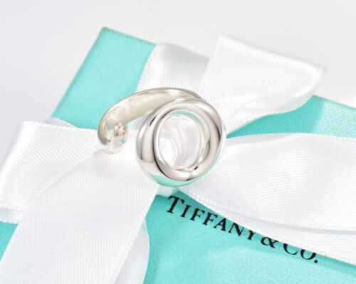 Tiffany & Co Silver Elsa Peretti Sevillana O Ring Size 9.5 in Box Pouch Ribbon - Picture 5 of 9